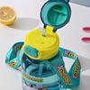 600ml Dopamin Kinder Trinkbecher Cartoon Studentenbecher Niedlicher Sportbecher Plastik-Trinkbecher mit Lanyard Tragbar