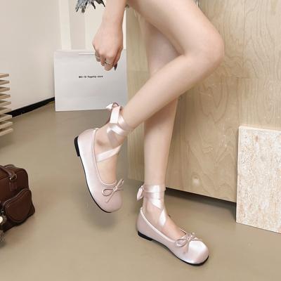 Retro French Flat-soled Shallow-mouth Single Shoes Women's Summer 2025 New Models with Skirts Versatile and Comfortable Soft-soled Ballet Shoes Single