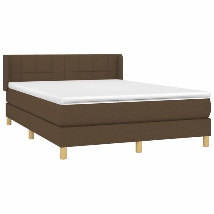 3130268 vidaXL Divan Bed with Mattress Dark Brown 140x190 Cm