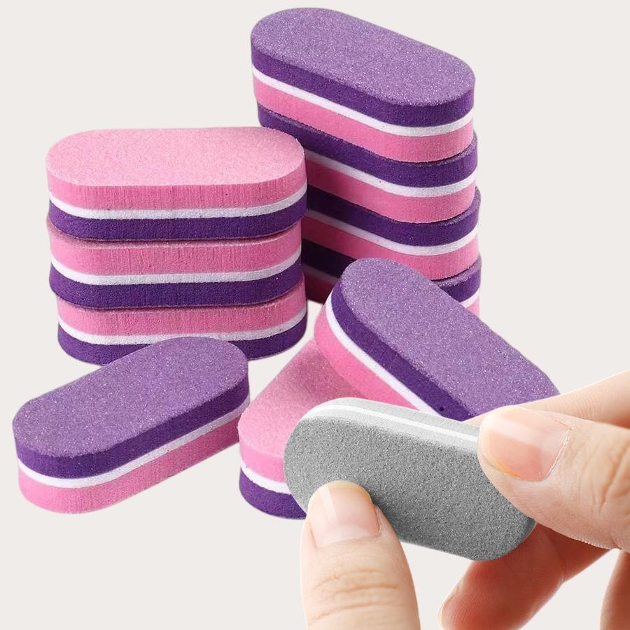 10/20Pcs Mini Nail Buffer Block Sponge Files, Double Color Buffing Sanding File Pedicure Manicure Tool Acrylic Gel Salon Supplies Accessories