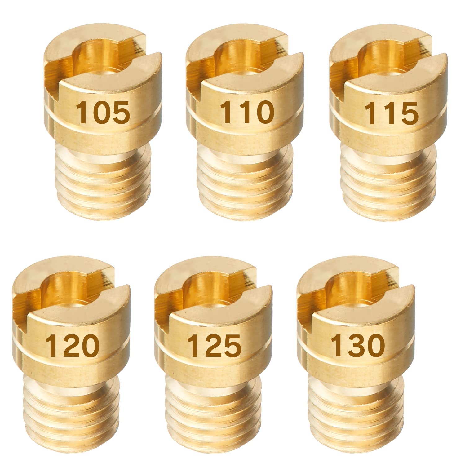 

Jetsetmoto Набор главных жиклеров 6 размеров #105 #110 #115 #120 #125 #130 Главный #105-#130-6PCS