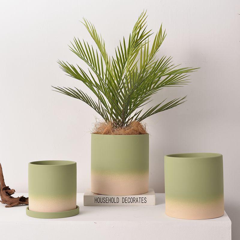 Nordic Gradient Ceramic Flower Pot Set