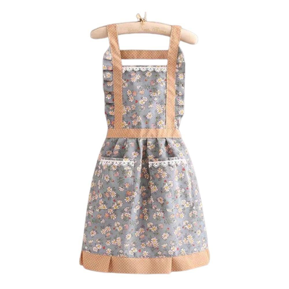 

1 шт. с поясом кухонные фартуки для готовки выпечки флорист горничная платье фартук японский фартук женщины blue