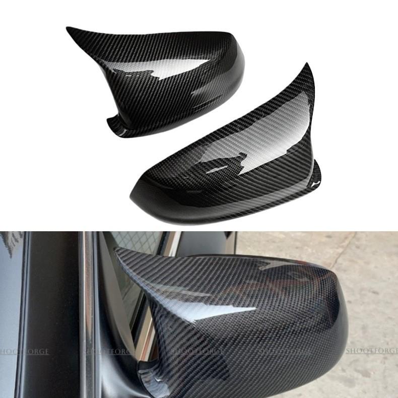 BMW 5 Series F10 F18 Rearview Mirror Replacement Shell (2010-2013) - Carbon Fiber Horn Style.