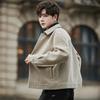 Waffel Freizeitjacke Herren Frühling und Herbst Premium Locker Kurz Revers Herren Oberteil