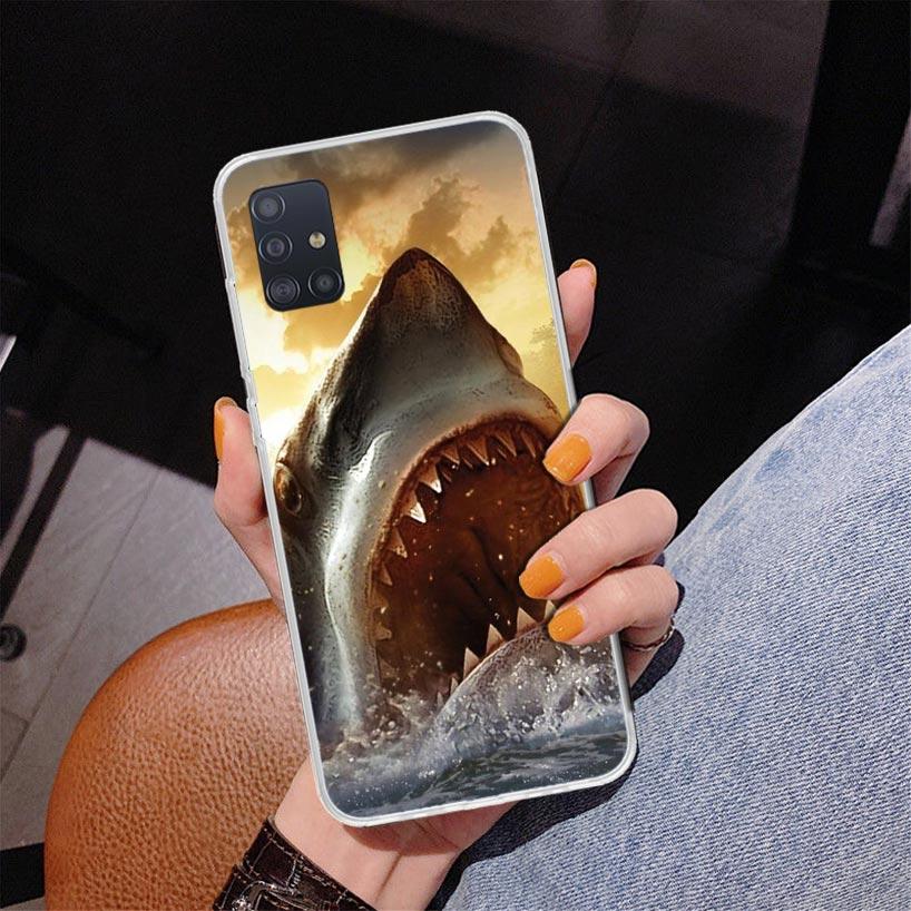 Ocean Monster Shark Swimming Phnoe Case for Samsung Galaxy A12 A22 A32 A42 A52 A51 A50S A20S A10S A41 A31 A21S A40 A30S A20E A71