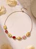 Elegant Multi-Faceted Glass Stone Clavicle Necklace - Transparent Water Drop Design, Light Luxury Style, Stainless Steel