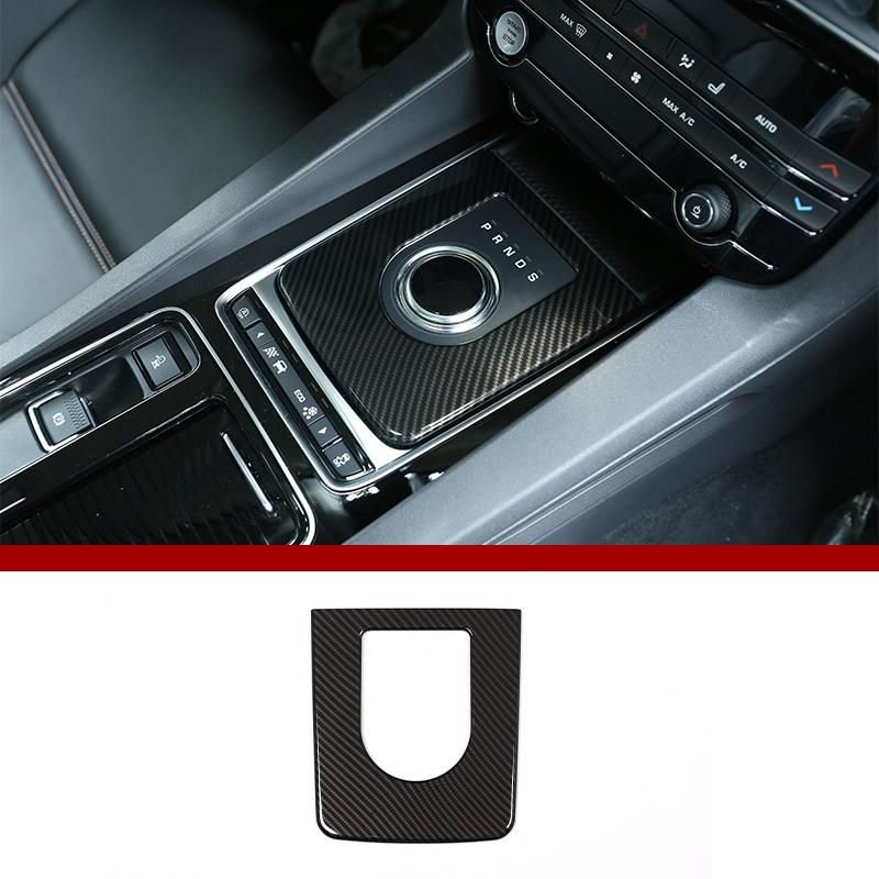 For Jaguar F-Pace X761 XE X760 XF X260 Car ABS Central Console Gear Shift Frame Cover Trim Carbon Fiber Accessories