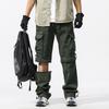 JAYSCE Unisex Cotton Convertible Cargo Pants Multi-Pocket Outdoor Hiking Trousers Detachable Shorts Elastic Waist