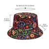 Peace Printing Bucket Hat Colorful Pattern Fisherman Hats Double Sides Panama Cap Unisex  New Style