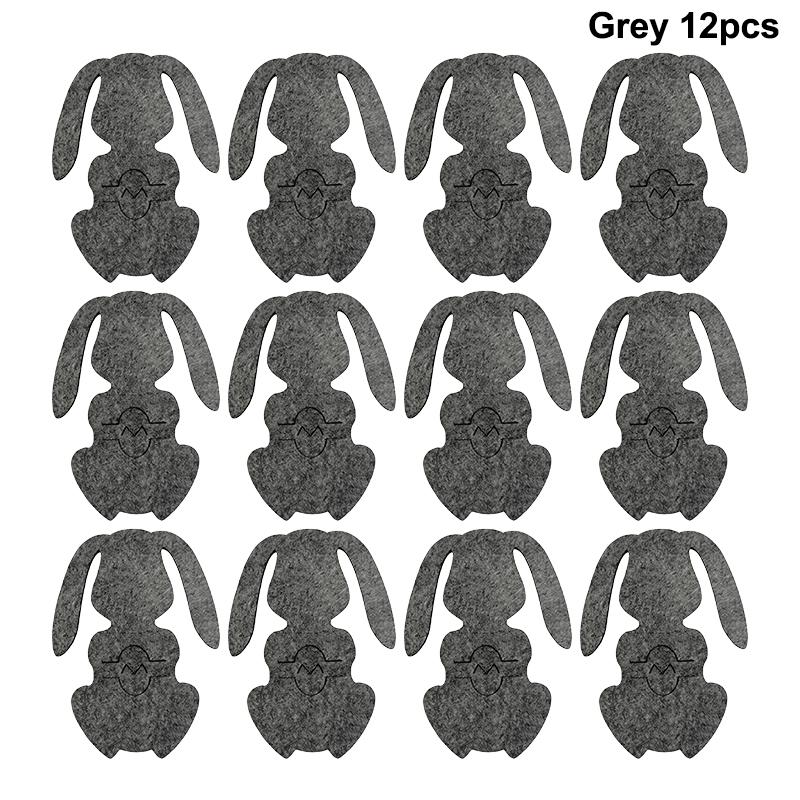 12Pcs/Set Nonwoven Forks Knives Place Mat Colorful Rabbit Placemat For Happy Easter Party Table Decoration Table Setting Supply