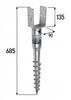 Column base steel anchor 90x685mm drill