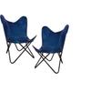 2 World's Wide Creative Leather Butterfly Chair Handmade with Powder Coated Folding