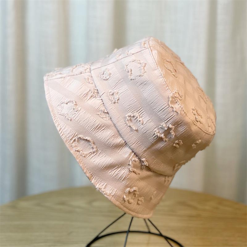 

New Spring/Summer Wide-Brimmed Fisherman Hat for Women, Elegant Small Flower Bucket Hat, Korean Style Fashionable Versatile Sun Protection Hat 54-58Adjustable рожевий