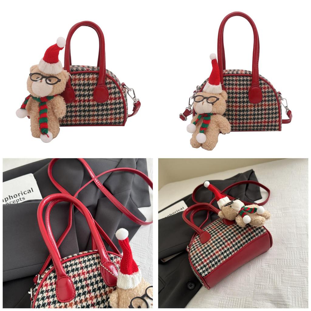 Canvas Mini Bowtie Bag With Zipper For Daily Casual Wear