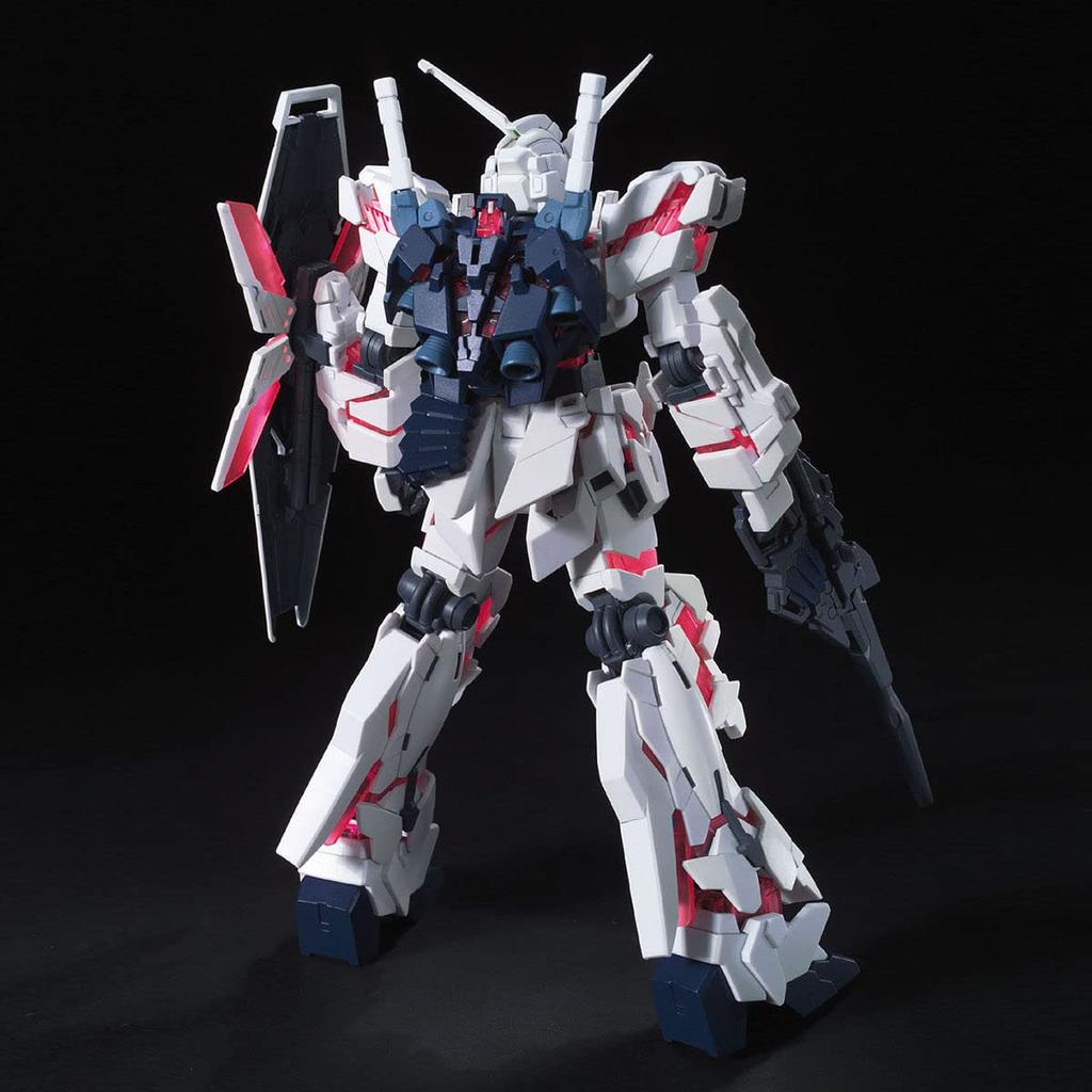 BANDAI SPIRITS HGUC Mobile Suit Gundam UC Unicorn Gundam Destroy Mode 1/144 Scale Pre-Colored Plastic Model Kit, Multicolor