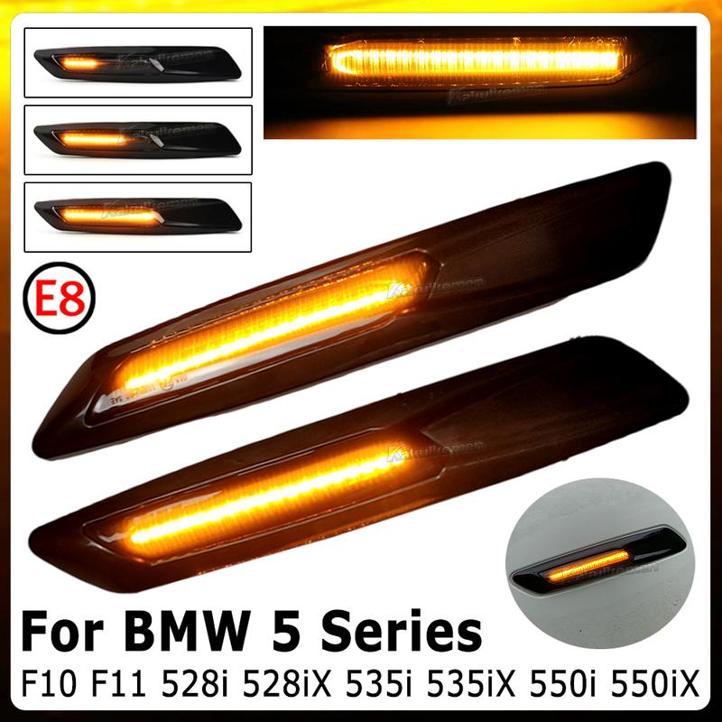 2X LED Sequential Fender Indicator Side Marker Blinker Turn Signal Lights for BMW 5 Series F10 F11 528i 528iX 535i 2011 12 2013