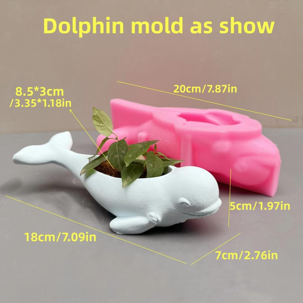 Großer Blauwal Sukkulenten Pflanze Blumentopf Harz Silikonform Meeresschildkröte Robbe Kerzenbecher Aufbewahrungsbox Beton Gipsform