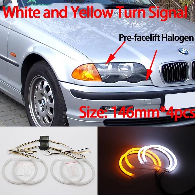 WHITE  LED Headlight Angel Demon Eyes Kit Angel Eyes Light For BMW 3 Series E46 Sedan Touring Wagon Coupe Compact 1998-2005
