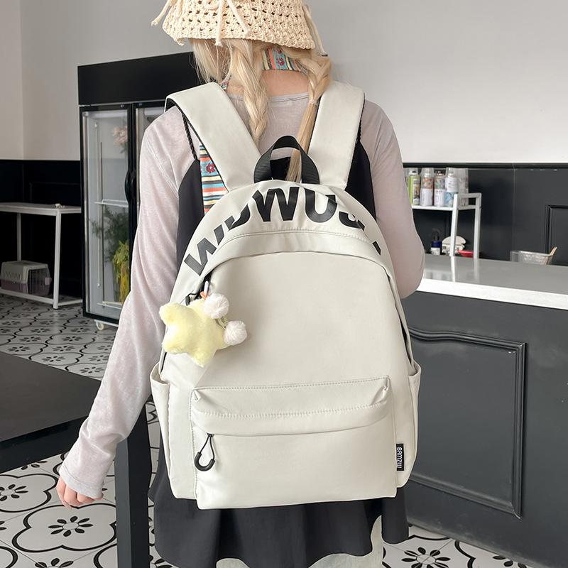 Korean Version of Alphabet Large-capacity Schoolbag Niche Design Fashionable Versatile Casual Backpack Lightweight Waterproof Burden-reducing Backpack