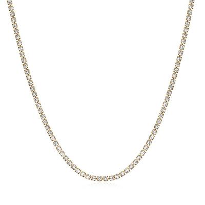Halskette für Edelstahl Goldkette Chirurgenstahl Zirkonia Geschenk Damen, Gold, Stahl, Hypoallergen, Halskette, 18 Karat, Stahl, Kette,