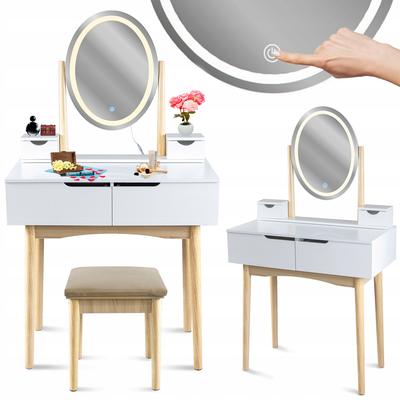 Penteadeira cosmética escandinava com espelho LED