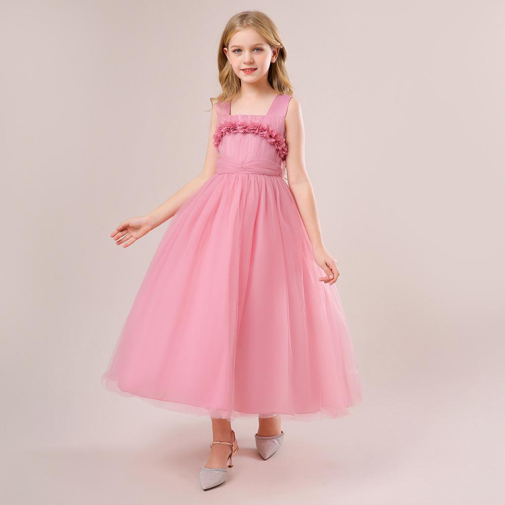 European Princess Style Formal Dress for Girls - Elegant Birthday and Show Long Gown