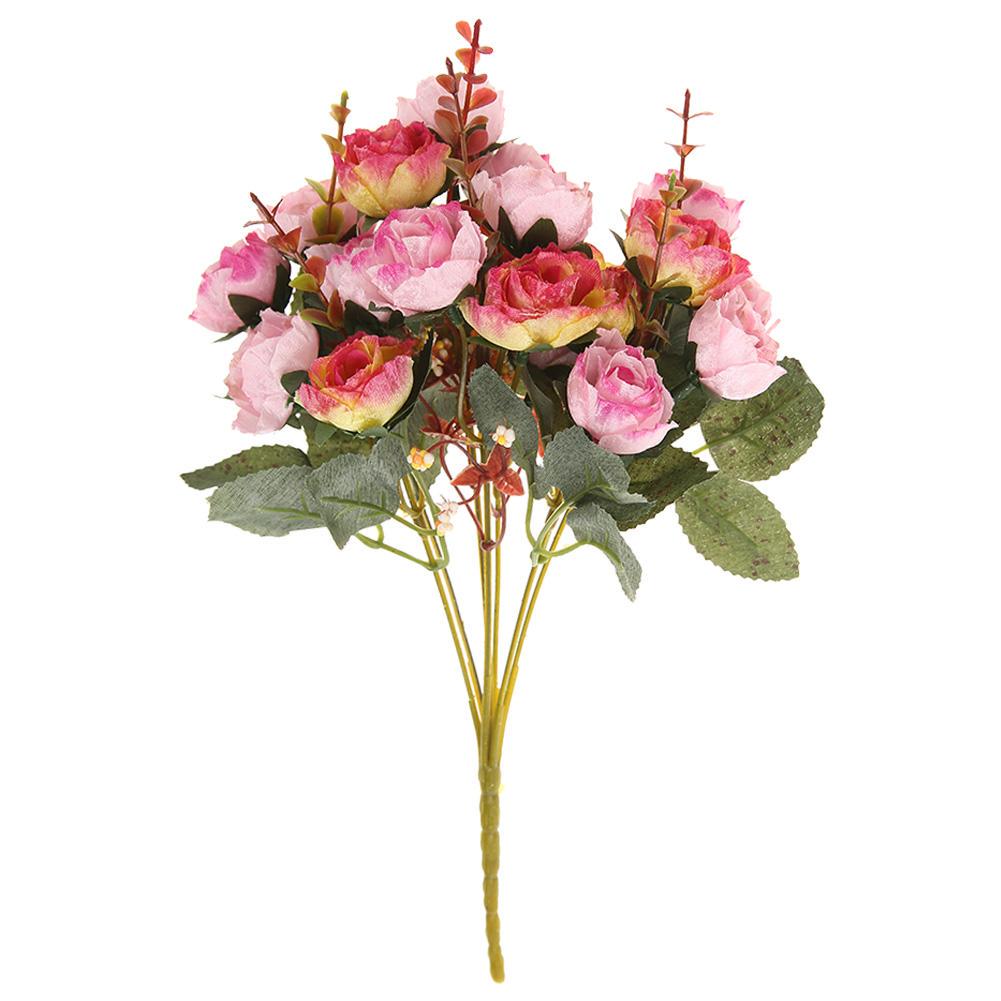 Buy 21 Heads/Bouquet Silk Rose Artificial Flower Bouquet Fake Dried