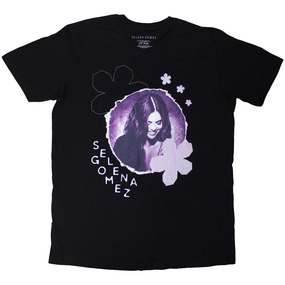 Selena Gomez T-Shirt: Purple Floral (Black) OFFICIAL NEW 4XL