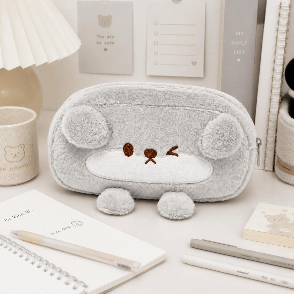 Large Capacity Pencil Case Plush Pencil Pouch Portable Pen Bag  School Supplies