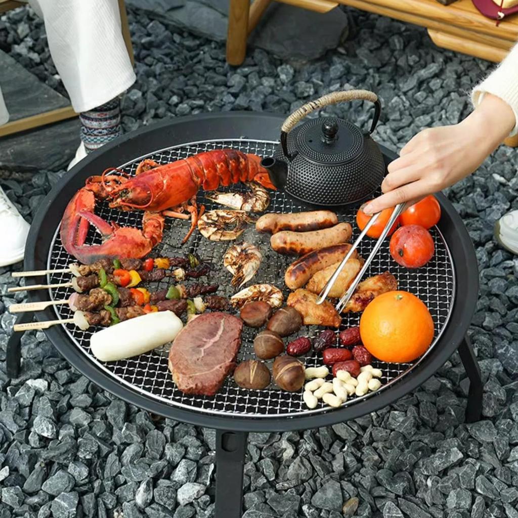 Charcoal Grill Wood Burning Firepit with Carry Bag BBQ for Outdoor Barbecue