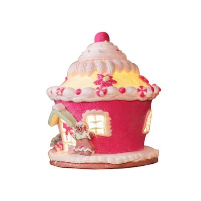 LED Xmas Candy House Ornament Light Up Gingerbreads House for Mantel Tabletop Kitchen Party Home Decoration