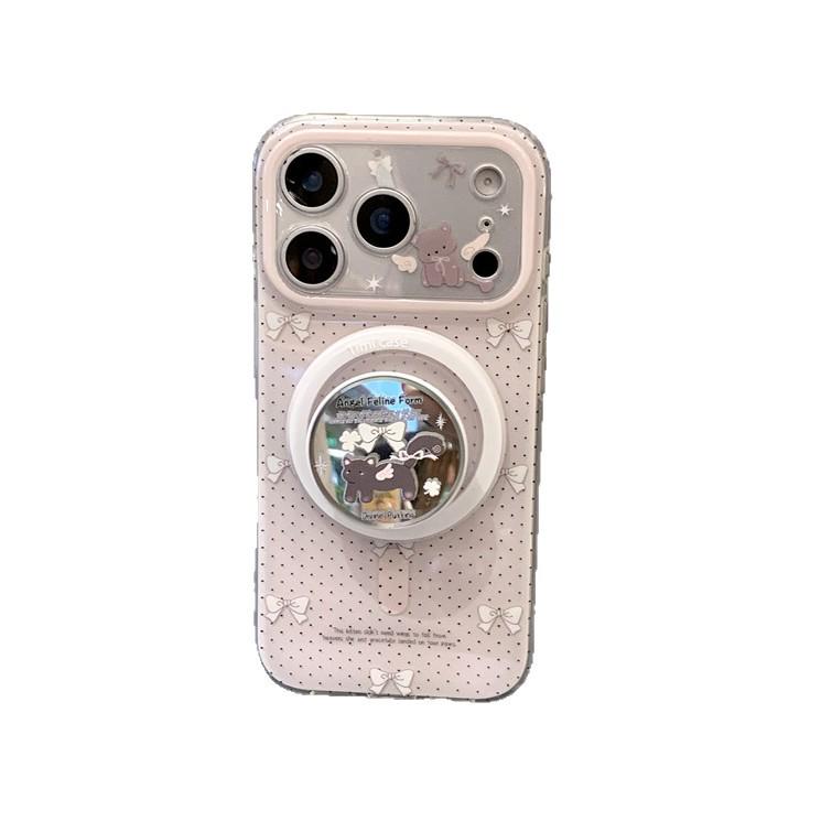 Women's Polka Dot Bow Magnetic Phone Case for iPhone 14/15/16ProMax/17