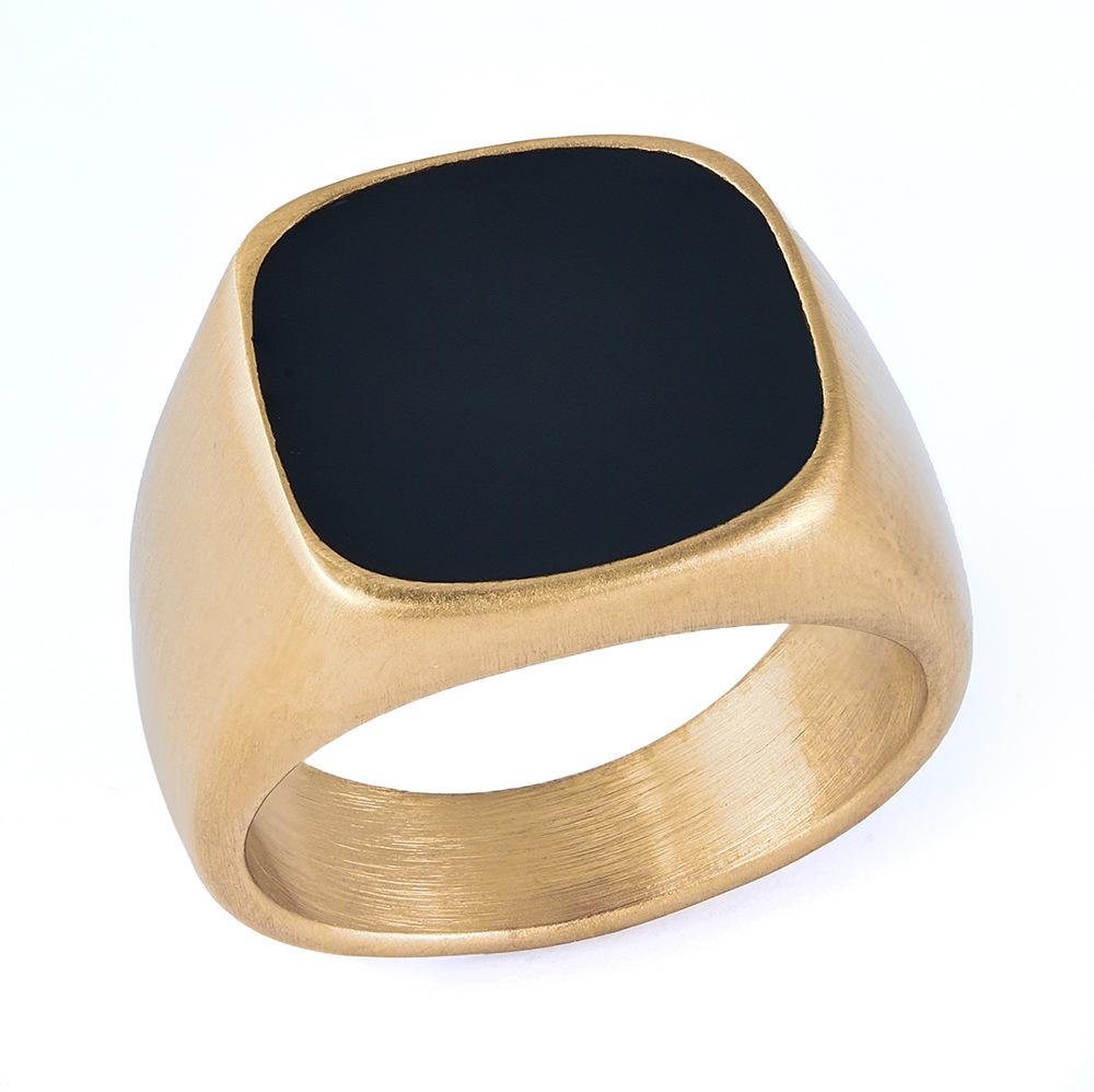 Personalized Tide Brand Spring Titanium Steel Square Epoxy Stainless Steel Ring