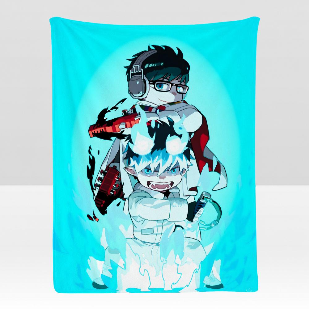 anime BBlue EExorcist Throw Soft Flannel Blanket for Bed Bedroom Sofa Picnic Throw Skinfriendly Breathable Gift Cover