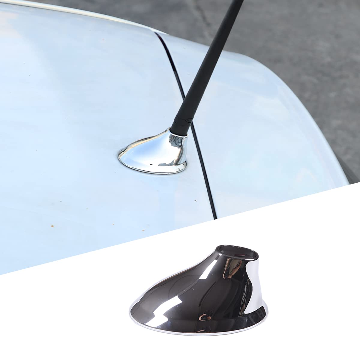 

Hcilloend Dolphin Antenna Cover for New Fiat 500 (2010-2015), ABS Silver, Easy Installation, Exterior Parts, Customizable Car Accessory