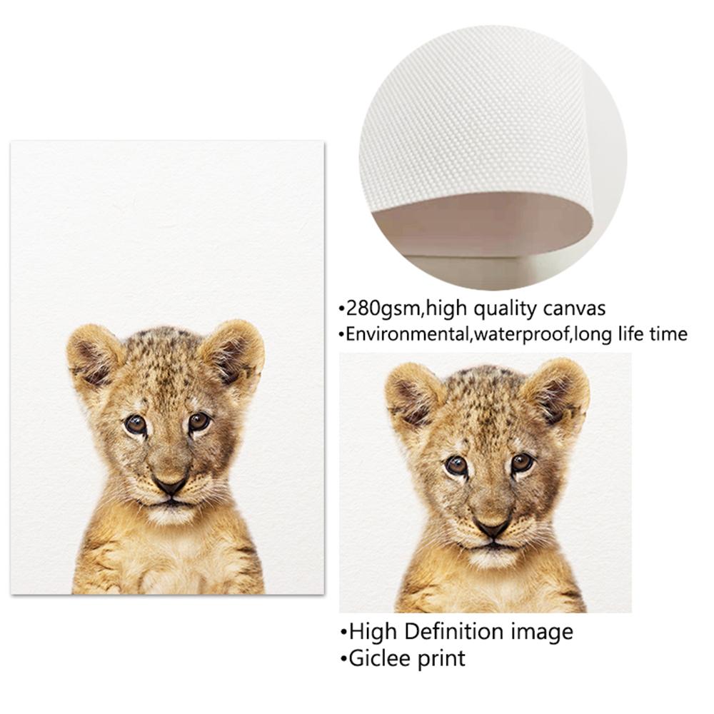 Safari Baby Animals Lion Tiger Zebra Poster Canvas Painting Nursery Wall Art Print Child Room Picture Nordic Kids Bedroom Decor