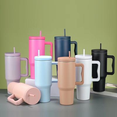 1 ks 1200ML Nerezová ocel 304 Tištěný hrnek se slámkou Přenosný hrnek do auta Velkokapacitní hrnek na vodu Láhev na vodu do auta