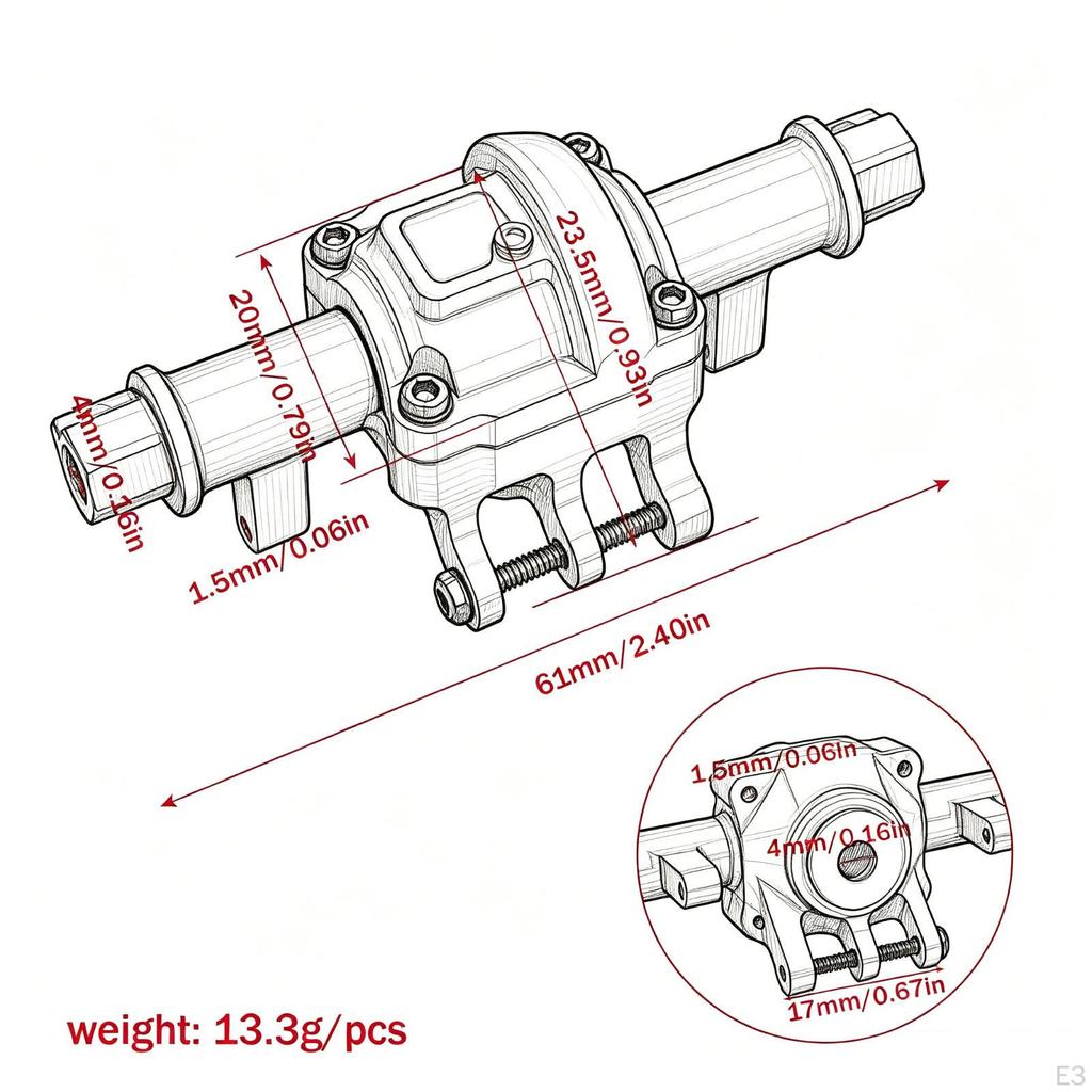 Front and Rear Axle Housing Aluminum Alloy Easy to Install Professional Direct Replaces RC Model