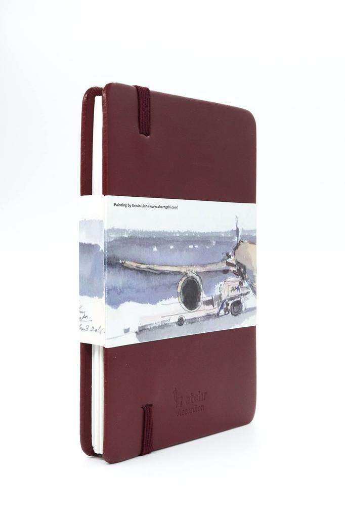 Etchr Accordion Small x Cotton Watercolor Medium 275216 Sketchbook, (9.5 14.5 cm), 100% Paper, Grain,