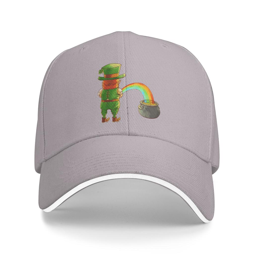 Golden Rainbow St Patricks Day Sun Baseball Cap Summer Trendy Trucker Hat For Couple Women Outdoor Sports Snapback Cap