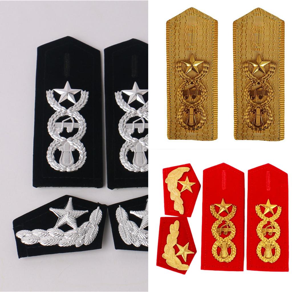 Shoulder Epaulets Uniform Epaulettes Shoulder Boards/Collar Flower for Professional Uniform Accessories Stage Performers