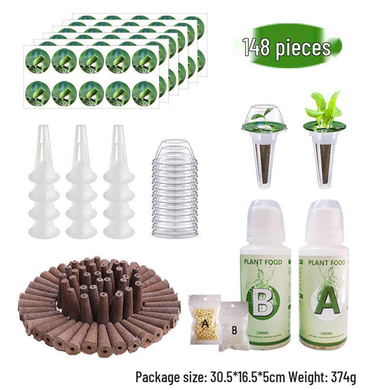 AeroGarden-Compatible Hydroponic Basket Kit with AB Fertilizer for Soilless Planting