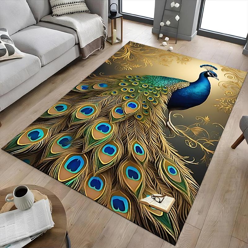 1pc Peacock Pattern Carpet, Office Rug Outdoor Mat Home Decor Area Carpet Festival