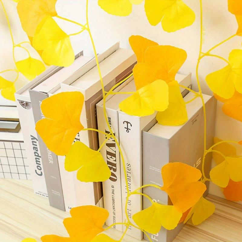 1 Stück Simulation Ginkgo-Blatt Zweig Kunststoff Seidenblume Gelb Haus Eingangsbereich Vase Dekoration