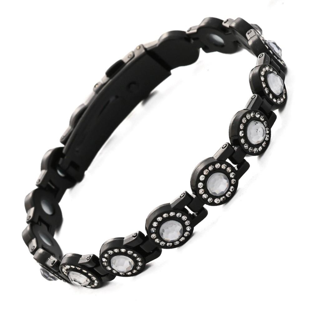 

Magnet Magnetic Bracelet High Polished Rhinestone Wrist Chain Luxury Anti Static Bangle Outdoor Style 6