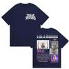 T-shirt Oversize Double-Sided Lola Indigo 2026 Tour_ Logo del Marchio con Tipografia Gotica sul Pannello Anteriore + Posteriore con Etichetta Tour 2026