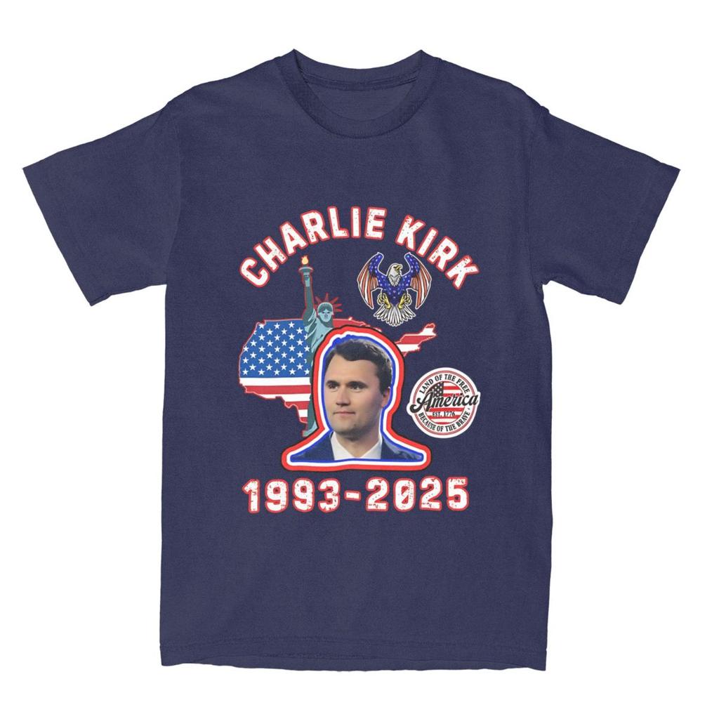 Rest In Peace Charlie Kirk Tshirt Men Cotton Tops Print Legends Never Die O-neck Short Sleeve