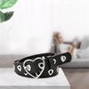 Buckle Decoration Belt Fashion Heart-Shaped Eyelet Hollow Girl Jeans Shorts Porous