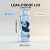 1PC Panda Bear Cartoon Minimalist Print 750ml colorful plastic sports water bottle leakproof pop up lid with straw for outdoor work home use